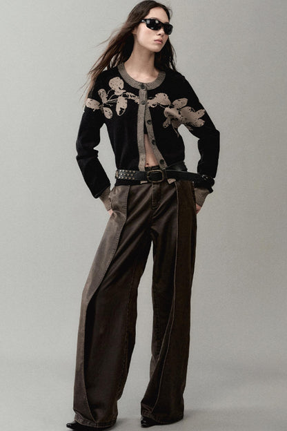 Autumn Jacquard Knitted Cardigan