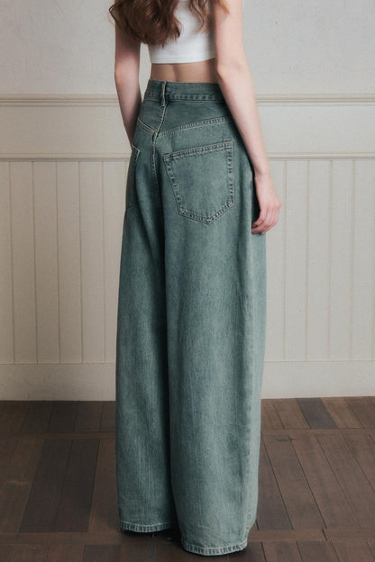 Relaxed Draped Wide-Leg Pants