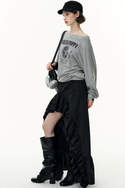 High-Waisted Slimming Long Skirt