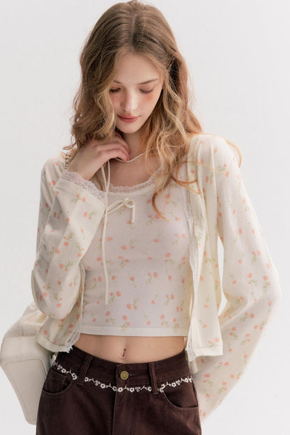 Rich Chocolate Floral Embroidery Wide-Leg Jeans