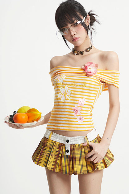 Yellow One-Shoulder T-Shirt