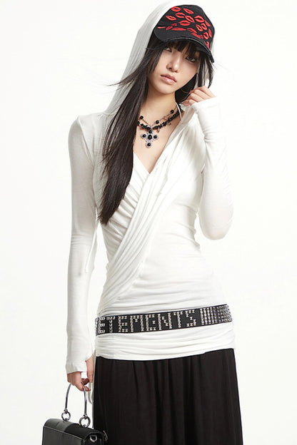 Hooded Long Sleeve Slim T-shirt