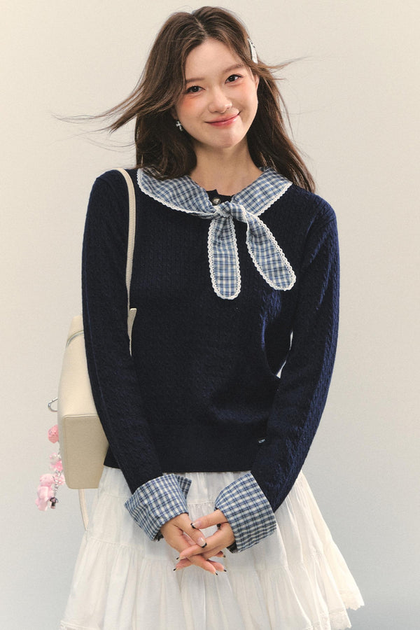 Striped Bow Tie T-Shirt Set-Up