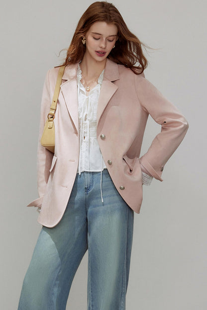 Autumn Retro Suede Blazer