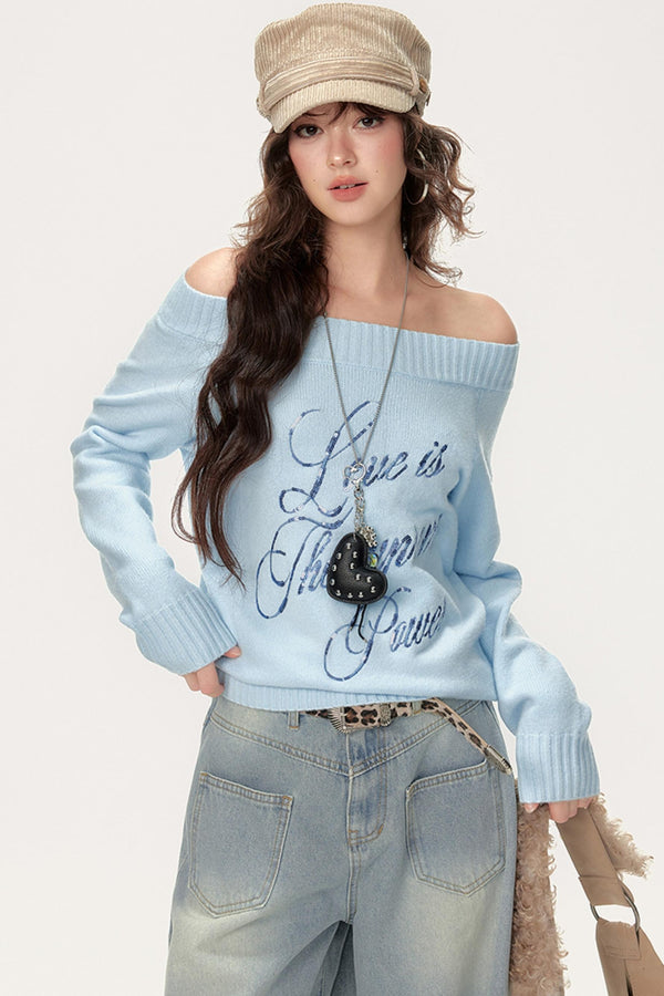 Soft Shoulder Slim Knit Sweater