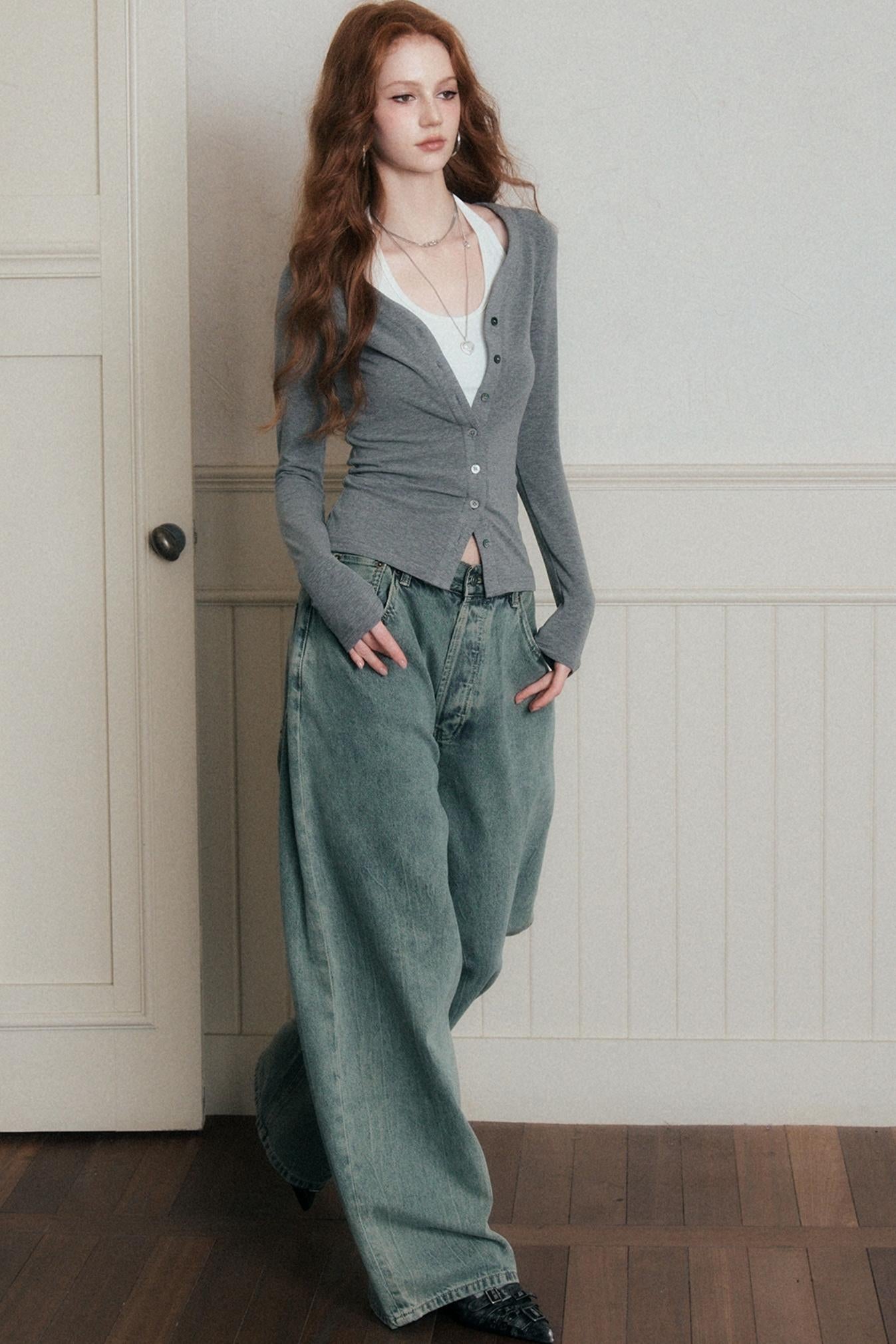 Relaxed Draped Wide-Leg Pants