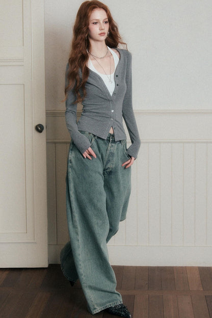 Relaxed Draped Wide-Leg Pants