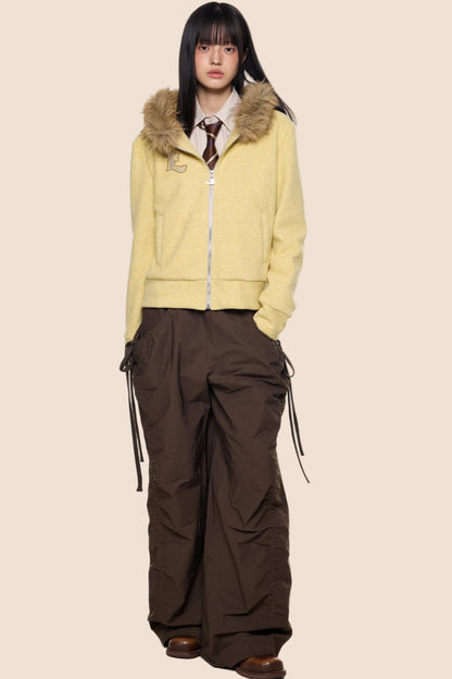 Autumn Fur Hooded Cardigan Jacket