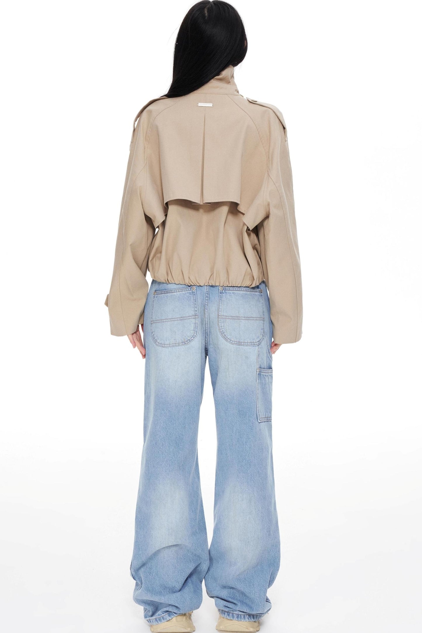 Stand Collar Turtleneck Trench Coat