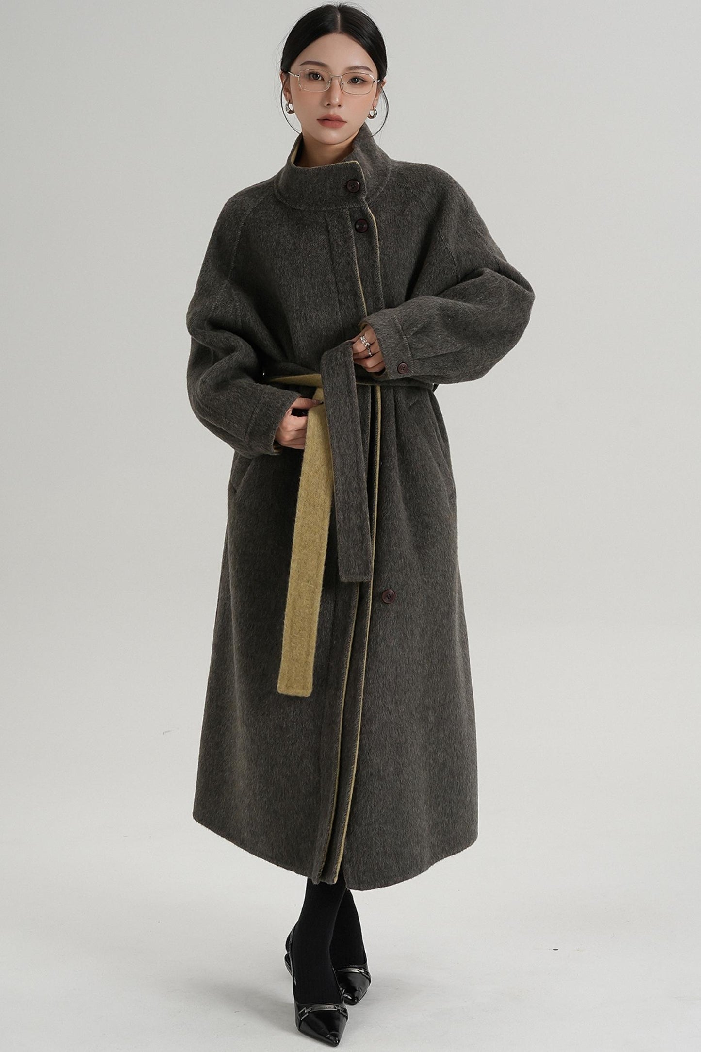 Elongated Temperament Wool Blend Coat