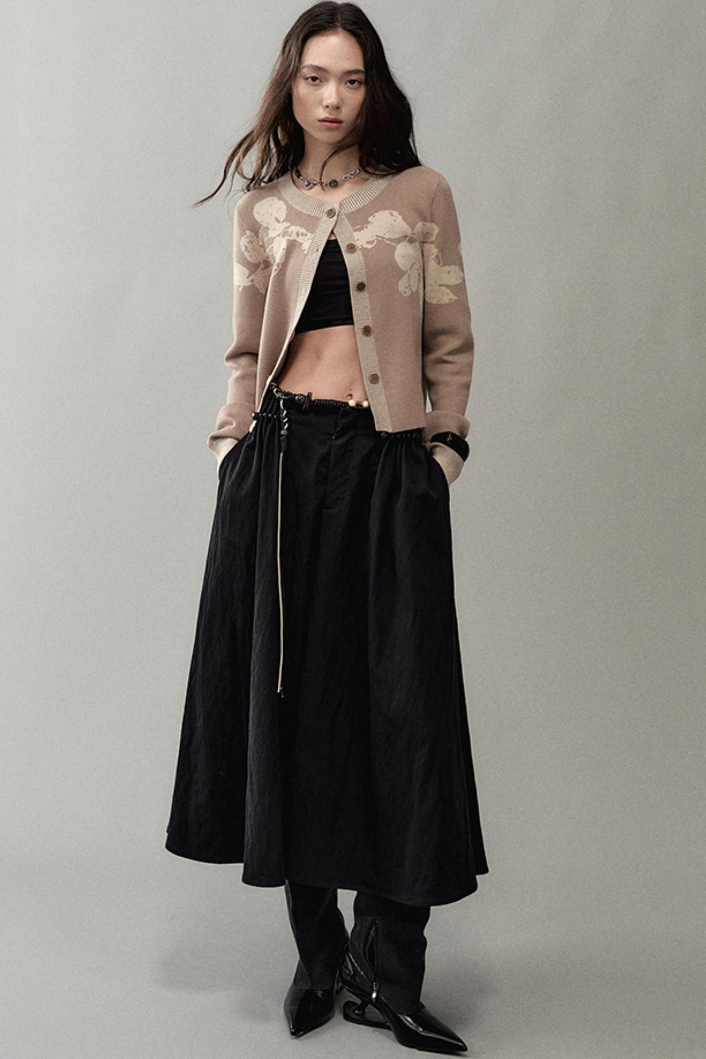 Autumn Jacquard Knitted Cardigan