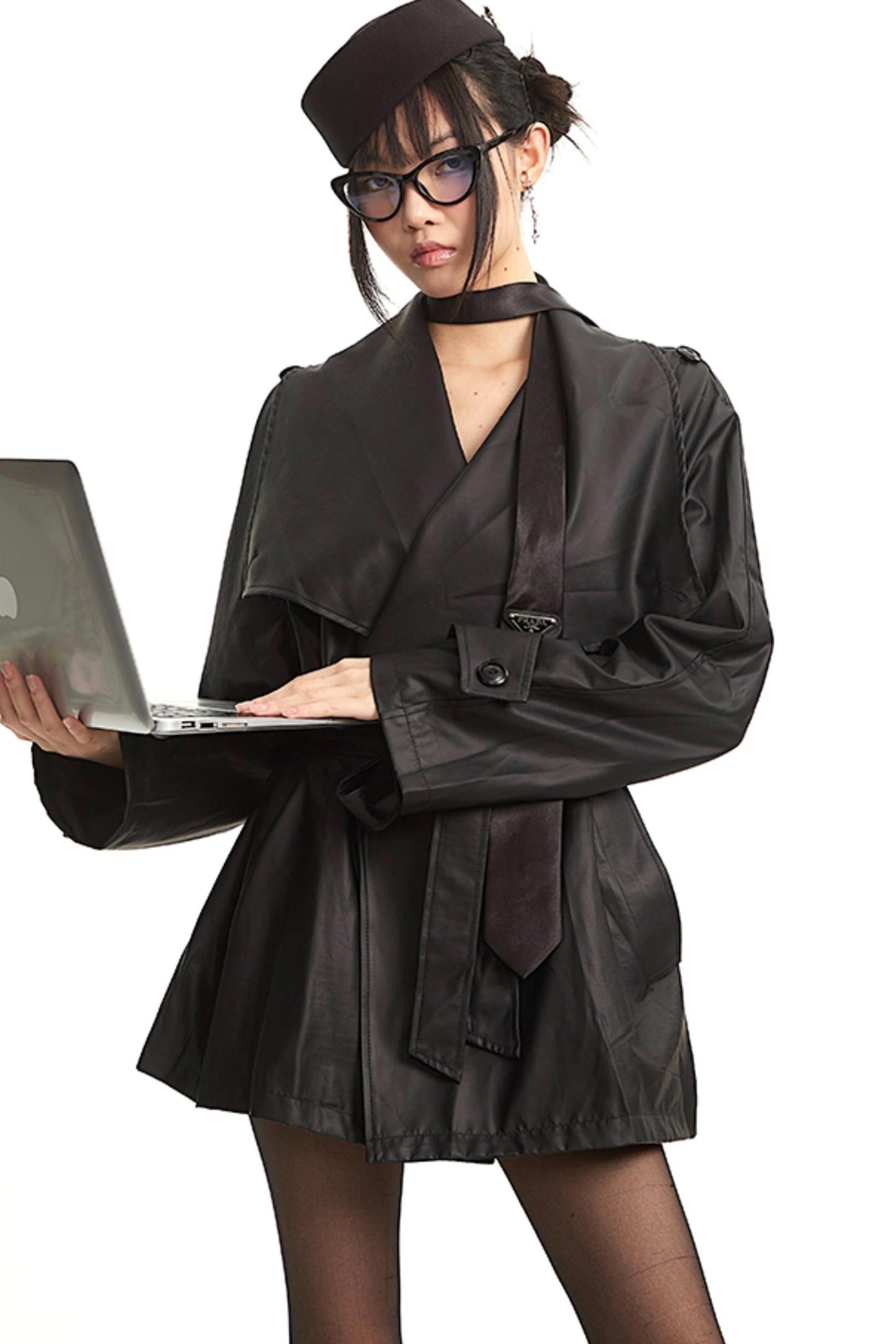 Black Lace Trench Coat