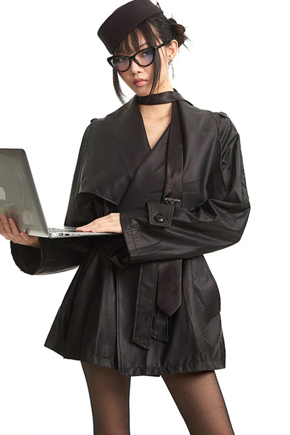 Black Lace Trench Coat