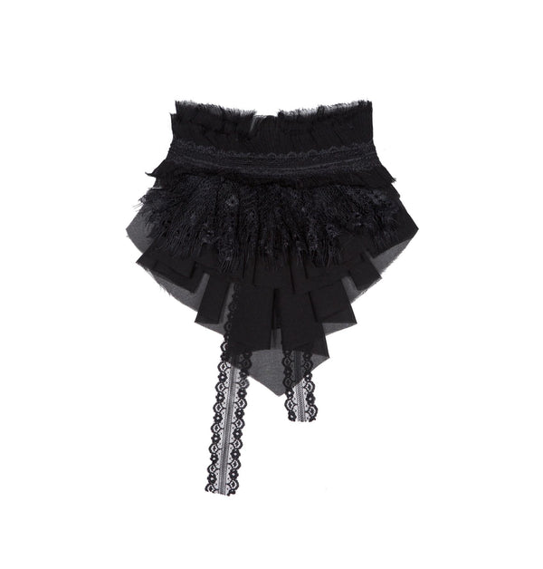 Necklace Accessory Multi-Ruched Lace Halter Top Set