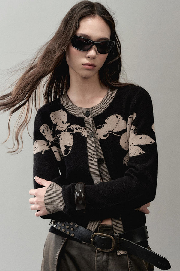 Autumn Jacquard Knitted Cardigan