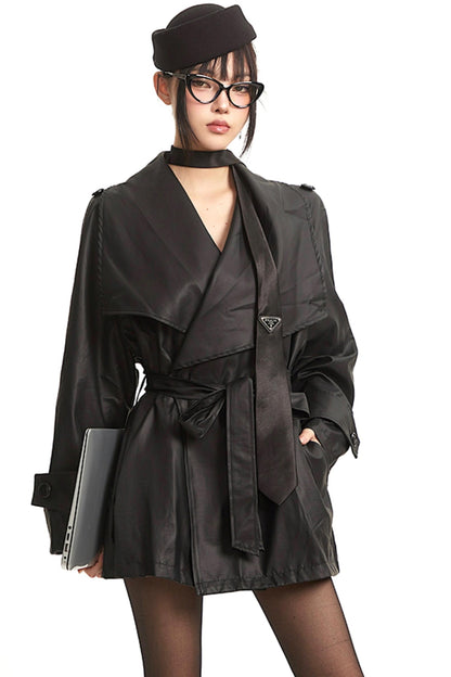 Black Lace Trench Coat