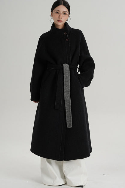 Elongated Temperament Wool Blend Coat