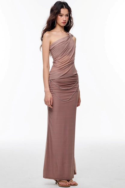 Purple Gauze Skirt Suit Set-Up