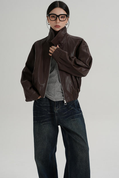 Cropped Leather Jacket