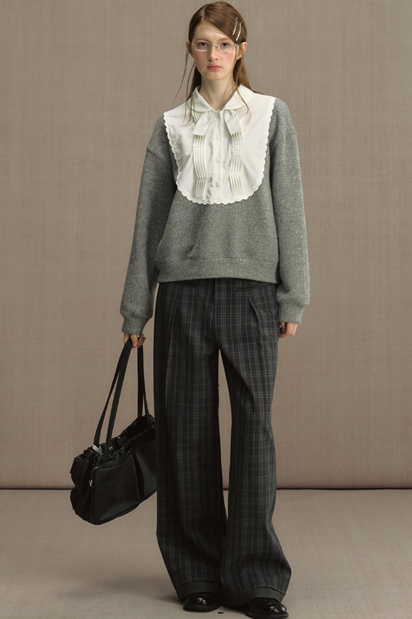 Fake Two-Piece Doll Collar Sweatshirt