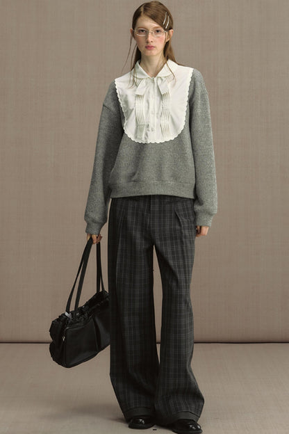 Fake Two-Piece Doll Collar Sweatshirt