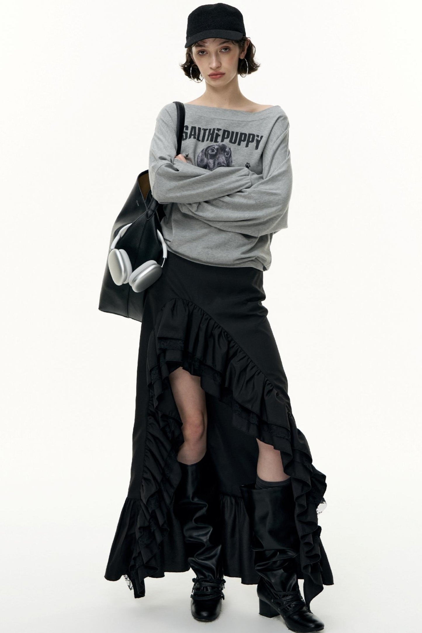 High-Waisted Slimming Long Skirt