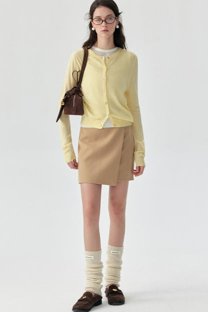 Designer Khaki A-Line Skirt