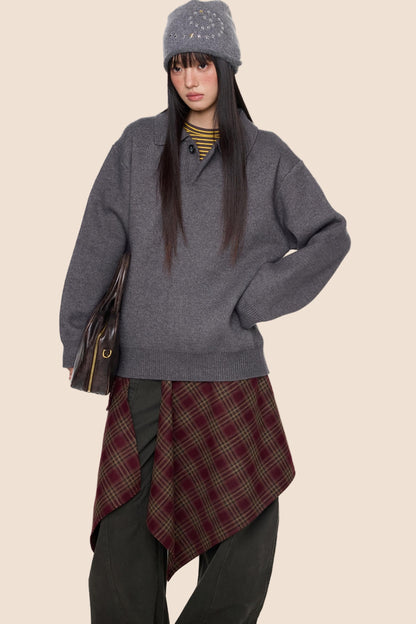 Basic Retro Loose Knit Jacket