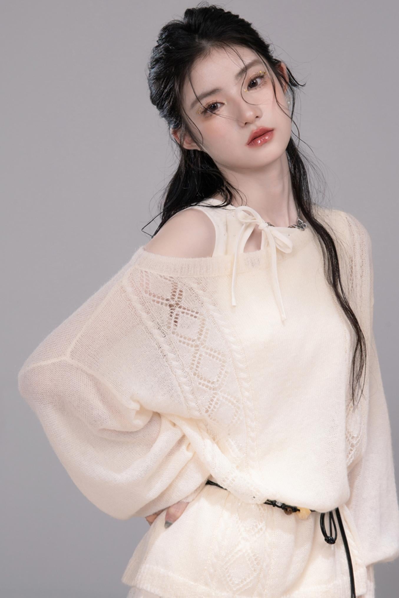 Soft Mist Bat Sleeve Pullover Sweater