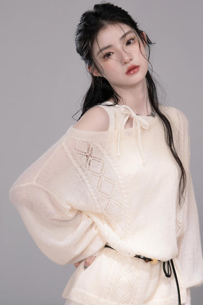 Soft Mist Bat Sleeve Pullover Sweater