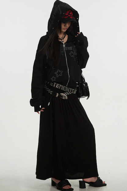 Hip Covering A-Line Long Skirt