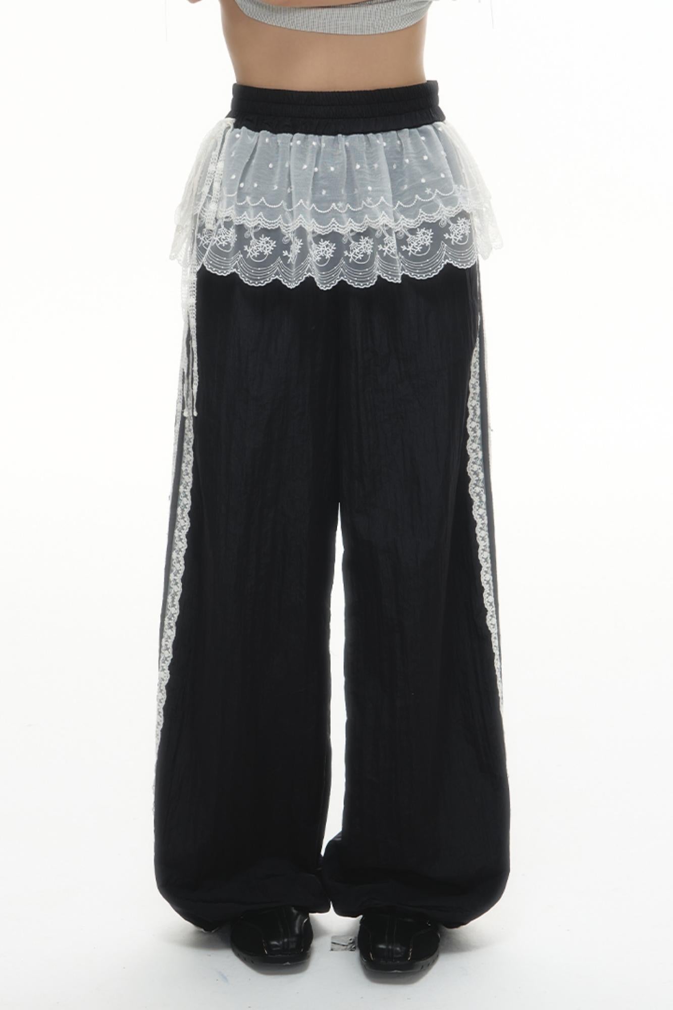 Wide-Leg Lace Summer Sweatpants
