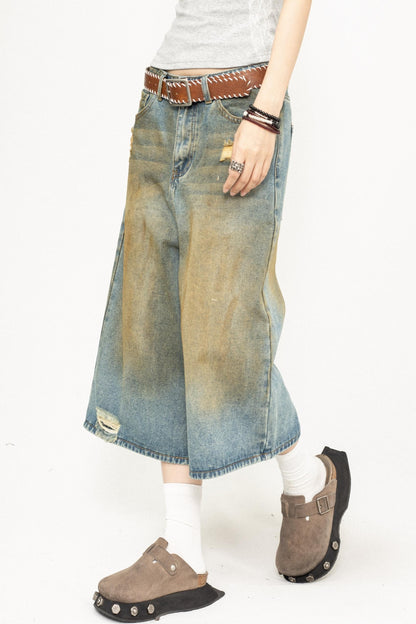 Washed Yellow Shorts