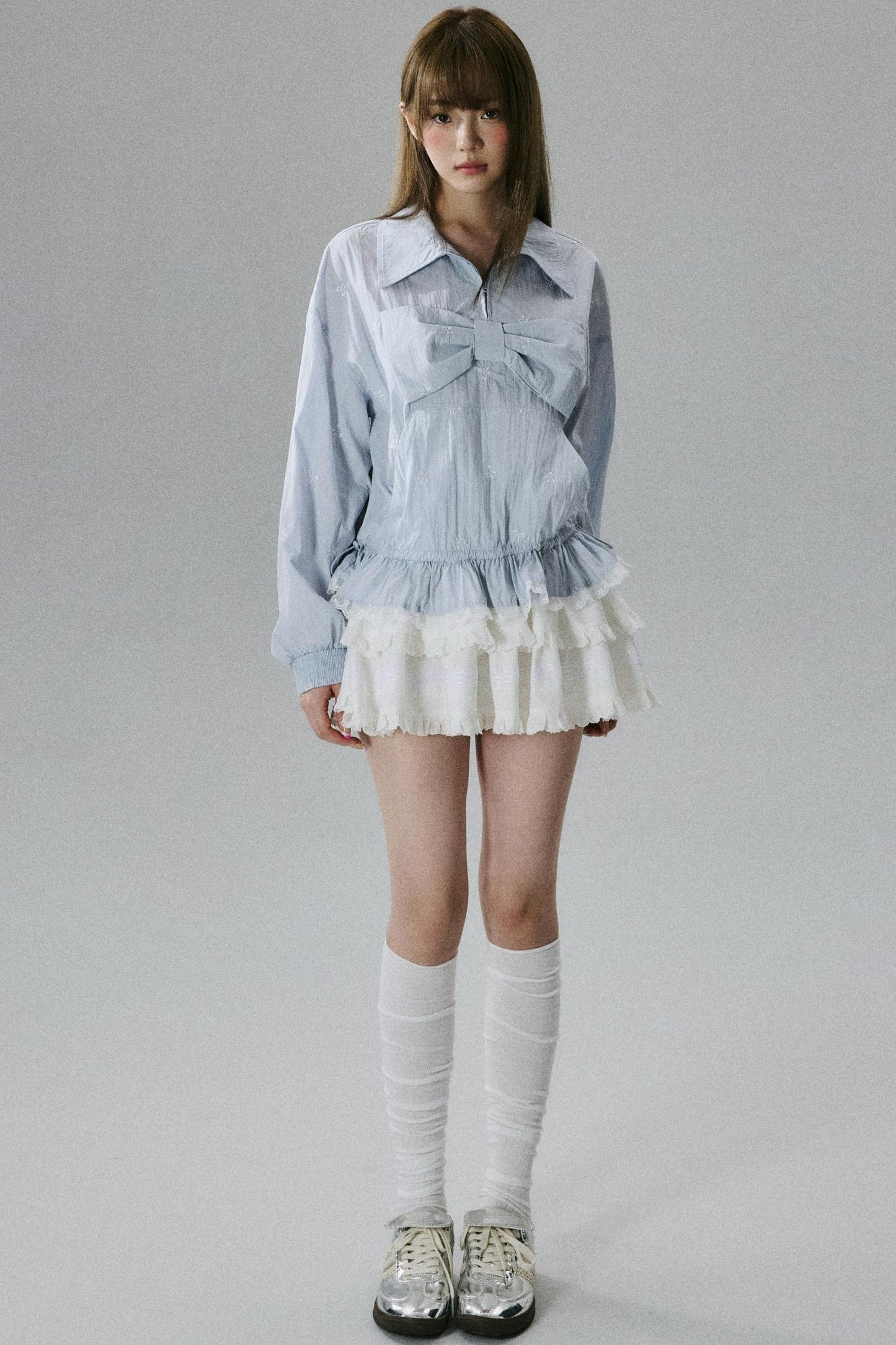 Sweetheart Bow Embroidered Blouse