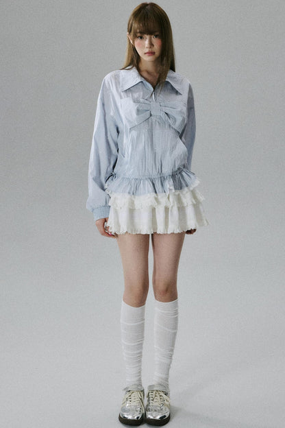 Sweetheart Bow Embroidered Blouse