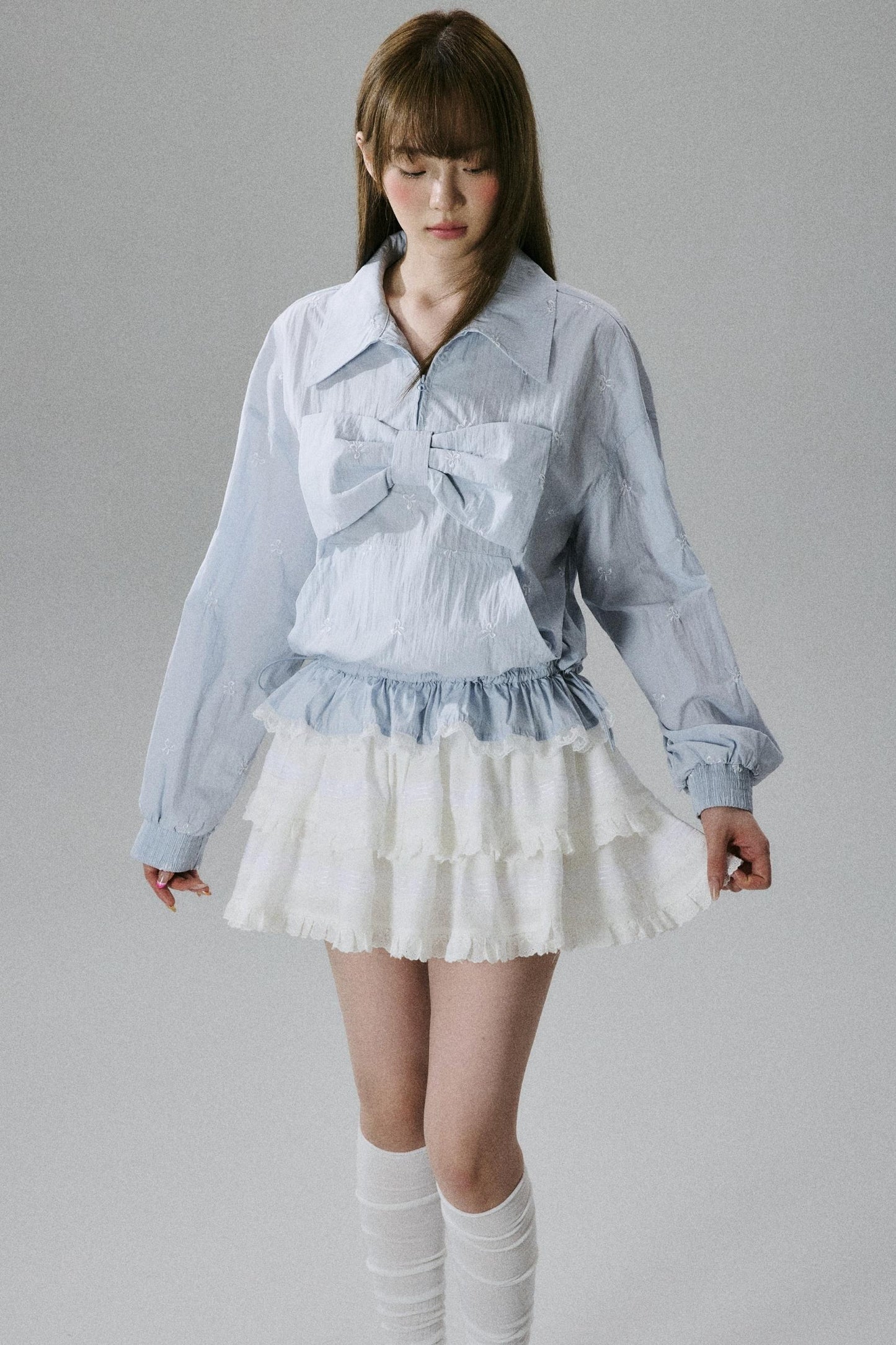 Sweetheart Bow Embroidered Blouse