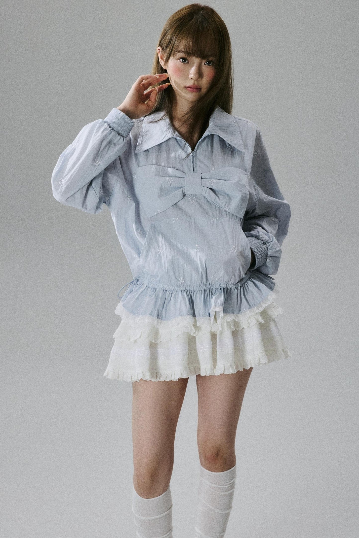 Sweetheart Bow Embroidered Blouse