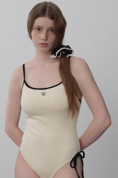 Tropical Bow Tie Suspender Bodysuit