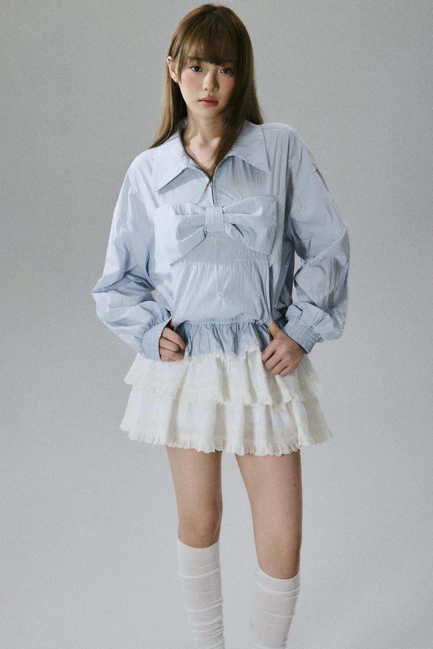 Sweetheart Bow Embroidered Blouse