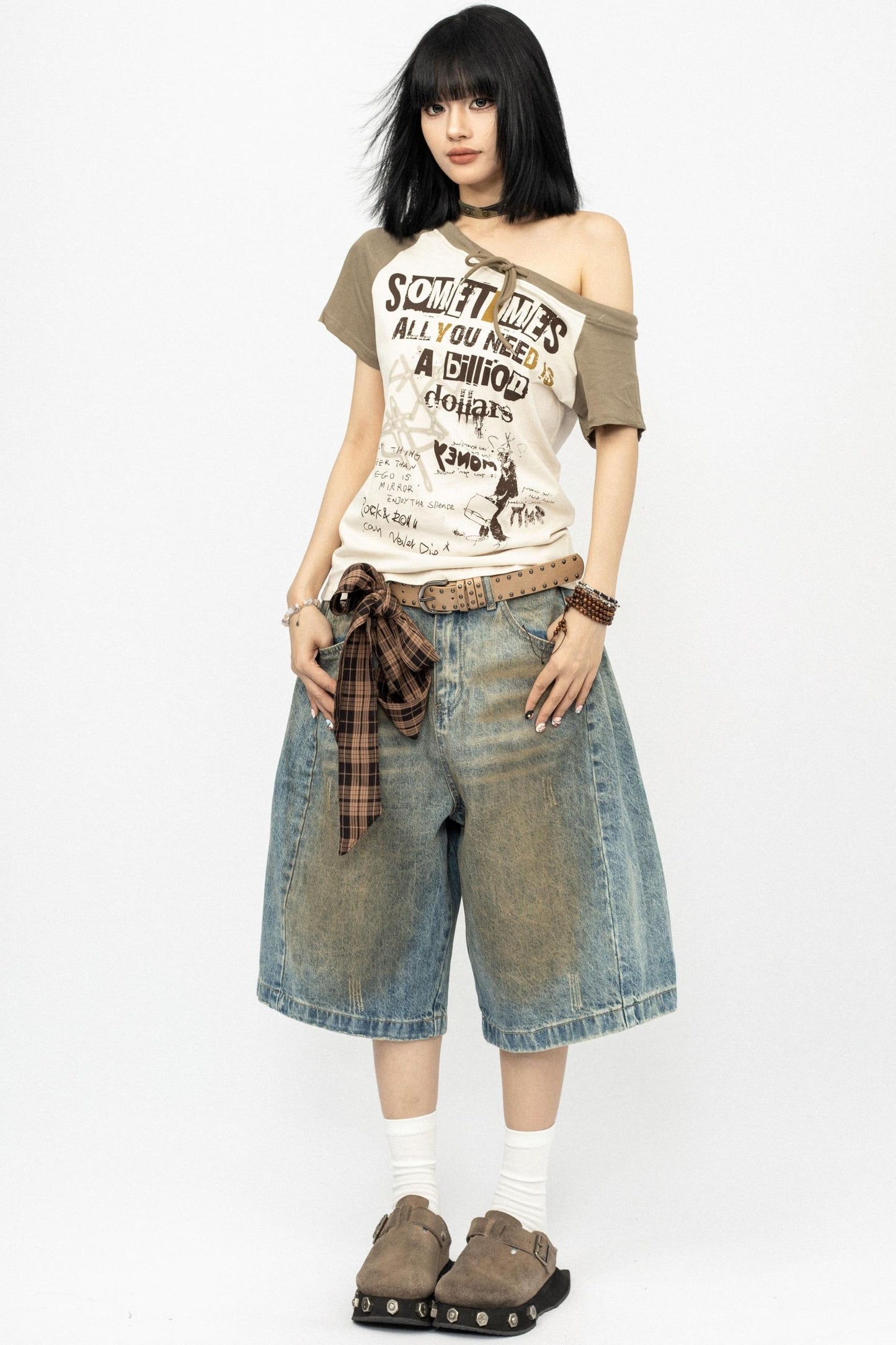 Washed Yellow Shorts