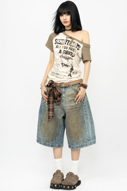 Washed Yellow Shorts