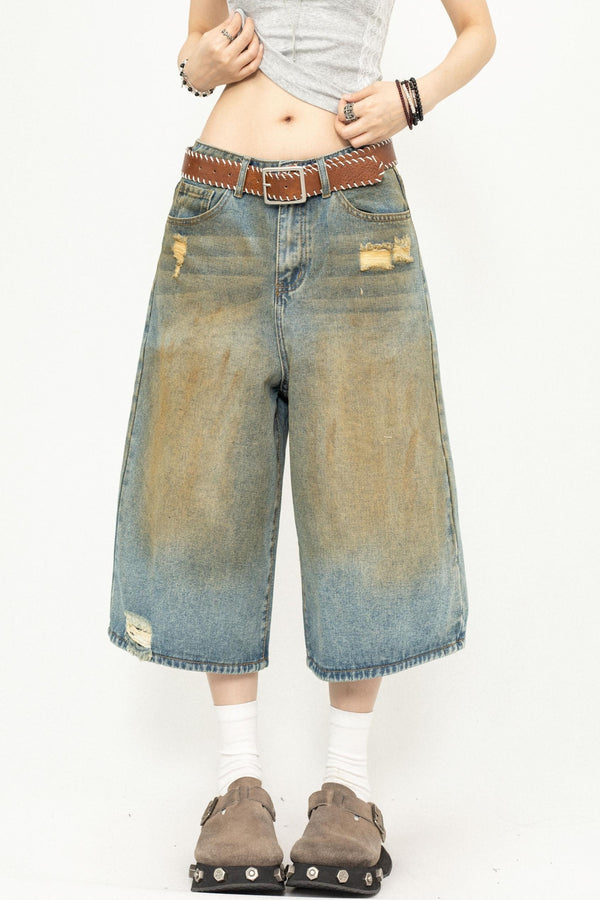 Washed Yellow Shorts