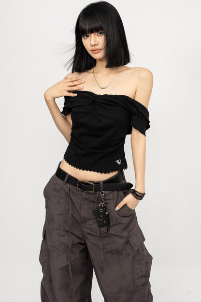 Black One-Shoulder Top