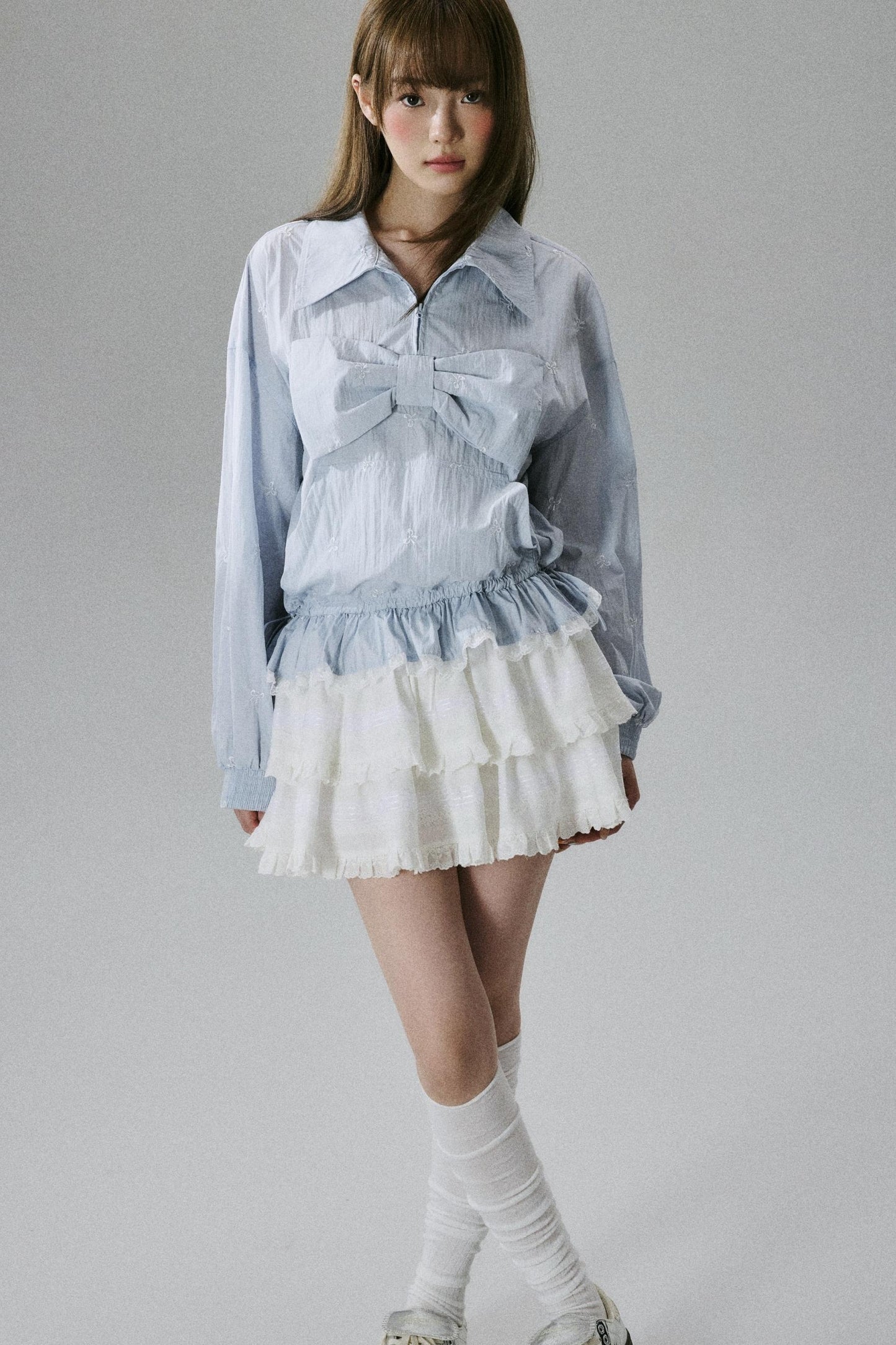 Sweetheart Bow Embroidered Blouse