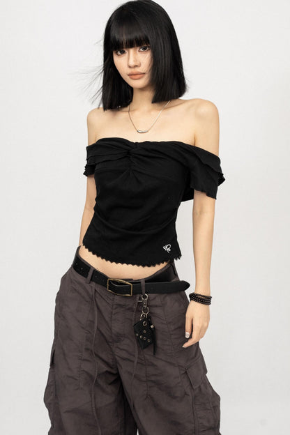 Black One-Shoulder Top