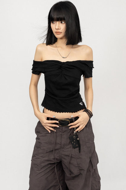 Black One-Shoulder Top