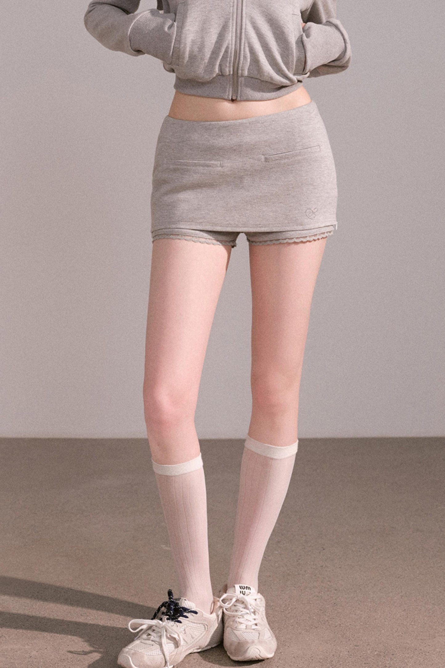 Short Hoodie Cardigan Set-Up