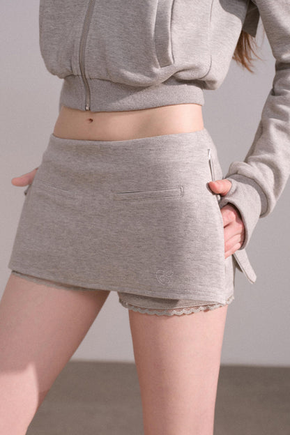 Short Hoodie Cardigan Set-Up