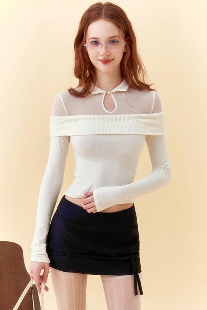 Spice Girls Asymmetrical Mesh Top