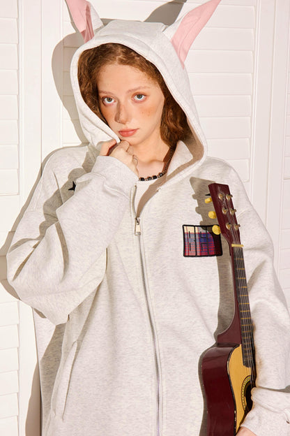 Vintage Peplum Zipper Hoodie Jacket